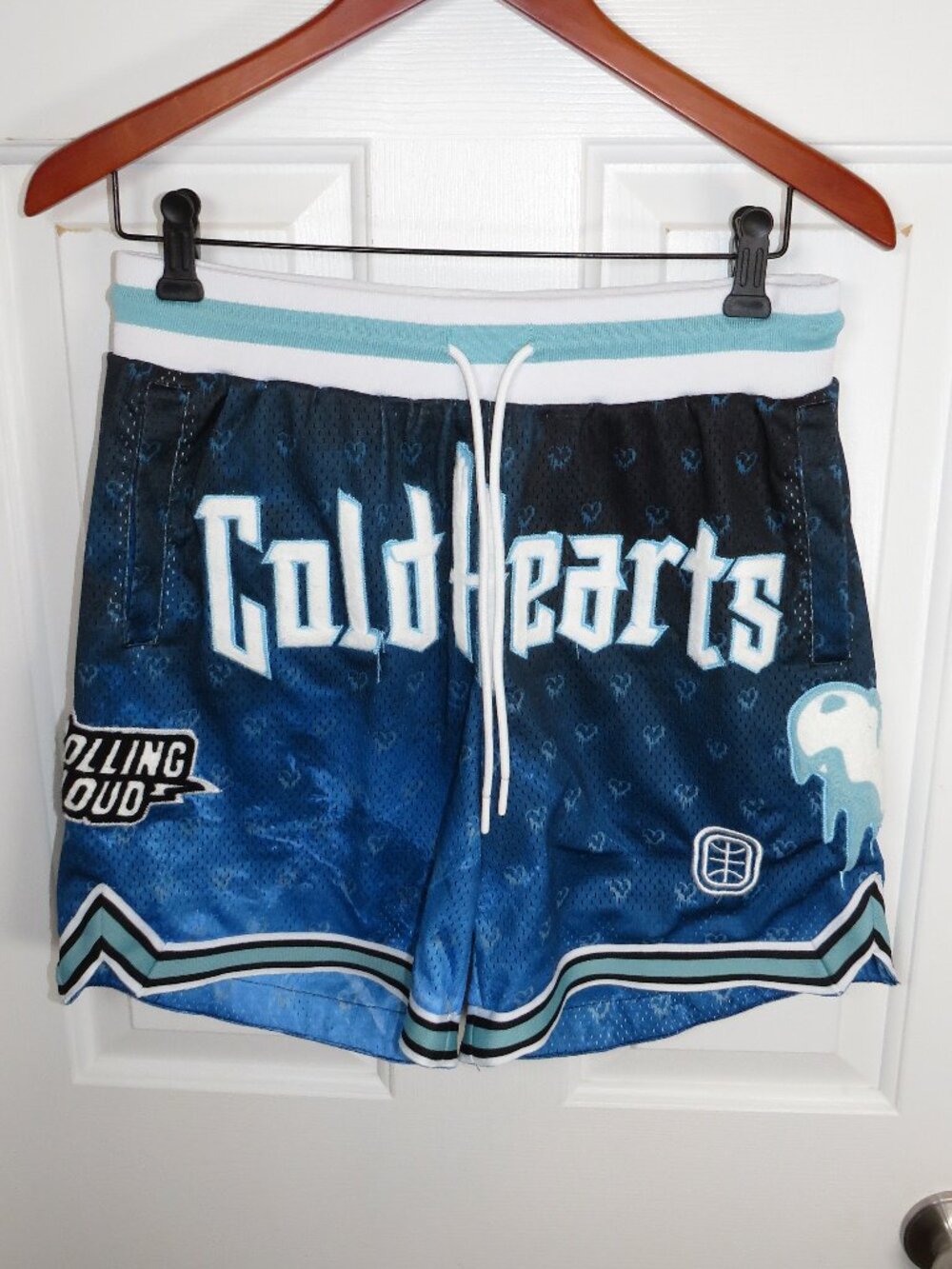 Rolling Loud Cold Hearts Script Shorts Drawstring Adult AOP Size Small 6" Inseam